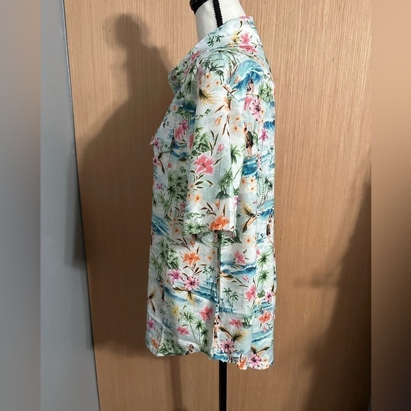 Sandrino Rose x Free People Hawaiian Pearl Snap Hula Girl Top, Size Small (v) - Picture 3 of 8